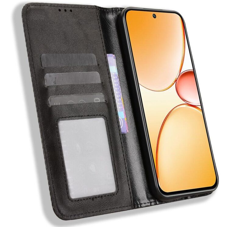 Чехол-книжка Deexe Retro Style для Realme C85 Pro - Black: фото 6 из 19