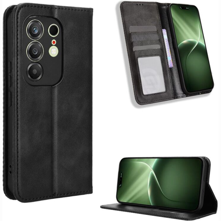 Чохол-книжка Deexe Retro Style для TECNO Camon 50 - Black: фото 2 з 20
