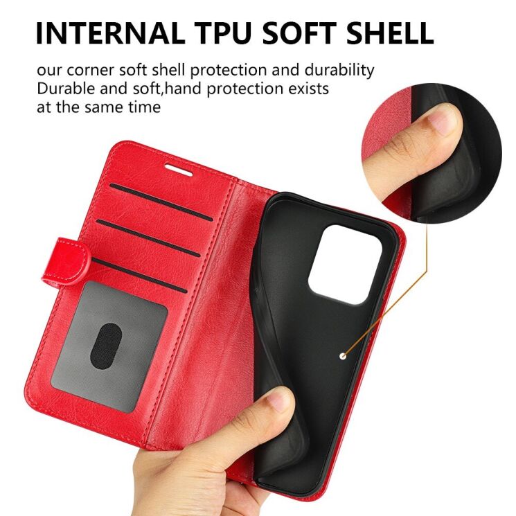 Чехол-книжка Deexe Wallet Style для Motorola Edge 50 Neo - Red: фото 8 из 10
