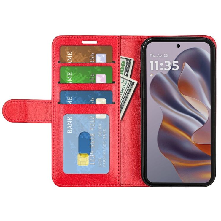 Чехол-книжка Deexe Wallet Style для Motorola Edge 50 Neo - Red: фото 2 из 10