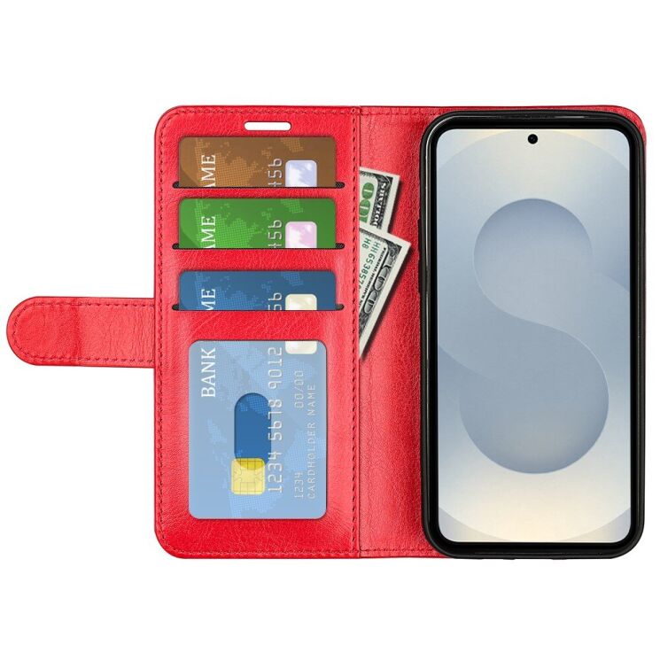 Чехол-книжка Deexe Wallet Style для Samsung Galaxy S25 Edge (S937) - Red: фото 2 из 9