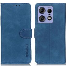 Чехол-книжка KHAZNEH Retro Wallet для Motorola Edge 50 Pro - Blue: фото 1 из 9