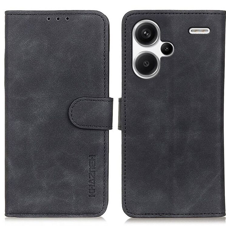 Чехол-книжка KHAZNEH Retro Wallet для Xiaomi Redmi Note 13 Pro+ - Black: фото 1 из 8