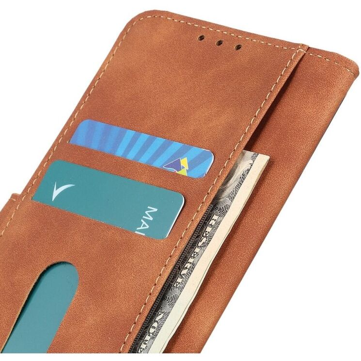 Чехол-книжка KHAZNEH Retro Wallet для Xiaomi Redmi Note 14 Pro 5G / Note 14 Pro Plus - Brown: фото 5 из 8