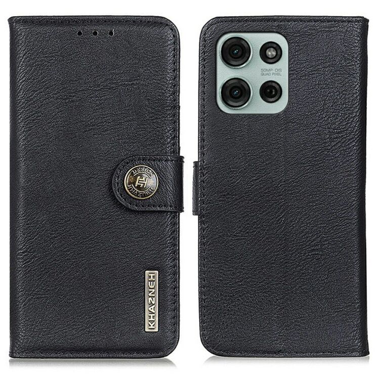 Чехол-книжка KHAZNEH Wallet Cover для Motorola Moto G75 - Black: фото 1 из 8