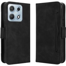 Чехол-книжка с карманами Deexe Wallet Stand для Motorola Edge 70 Max - Black: фото 1 из 16