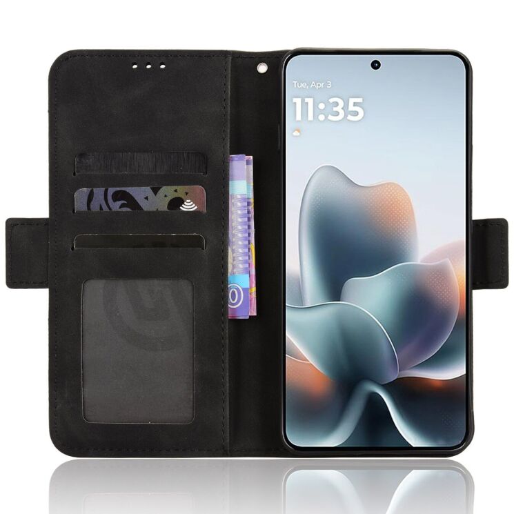 Чехол-книжка с карманами Deexe Wallet Stand для Motorola Edge 70 Max - Black (435505B) Чехол-книжка с карманами Deexe Wallet Stand для Motorola Edge 70 Max - Black: фото 4 из 16