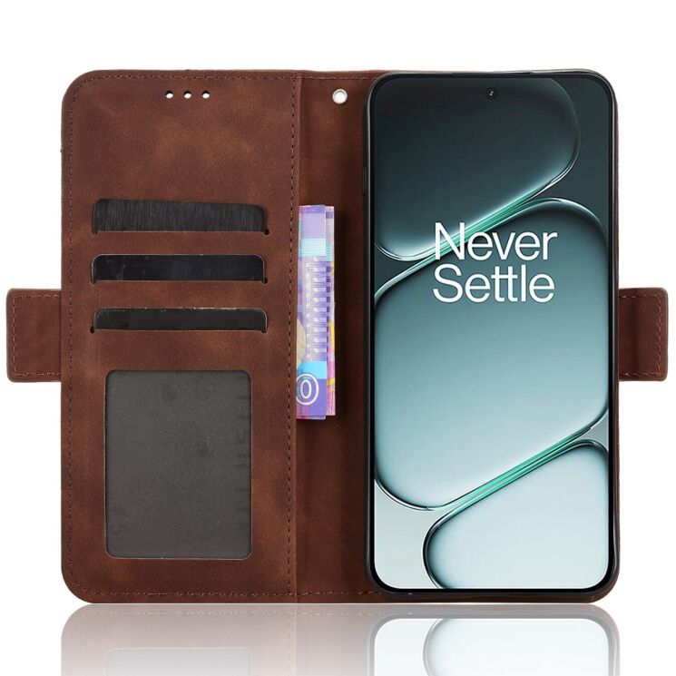 Чохол-книжка з кишеньками Deexe Wallet Stand для OnePlus 15R / Ace 6 / Ace 6T - Brown: фото 5 з 17