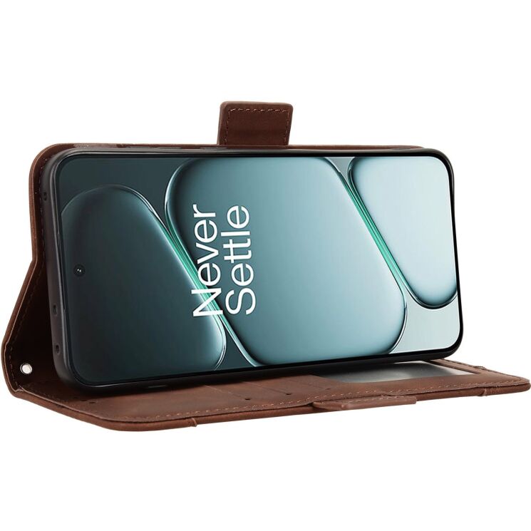 Чохол-книжка з кишеньками Deexe Wallet Stand для OnePlus 15R / Ace 6 / Ace 6T - Brown: фото 6 з 17