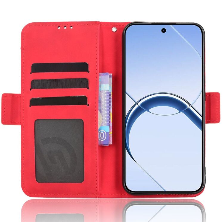 Чохол-книжка з кишеньками Deexe Wallet Stand для Realme 16 - Red: фото 5 з 15