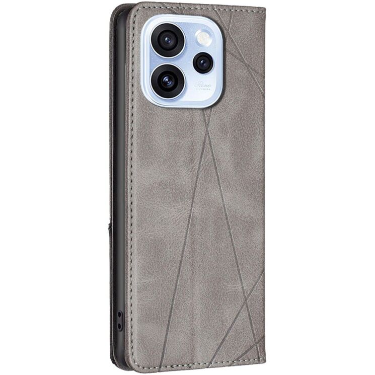 Чехол-книжка с карманами UniCase Geometric Pattern для OPPO Reno 15 F/FS - Grey: фото 3 из 10
