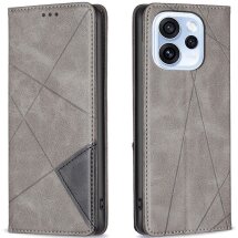 Чехол-книжка с карманами UniCase Geometric Pattern для OPPO Reno 15 F/FS - Grey: фото 1 из 10