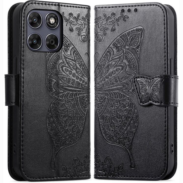 Чохол-книжка з малюнком UniCase Butterfly Pattern для Motorola Edge 70 Fusion - Black: фото 5 з 8