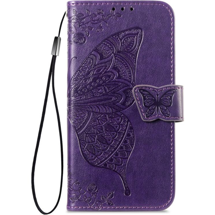 Чехол-книжка с рисунком UniCase Butterfly Pattern для OPPO Reno 16 / 16 Pro - Dark Purple: фото 4 из 14