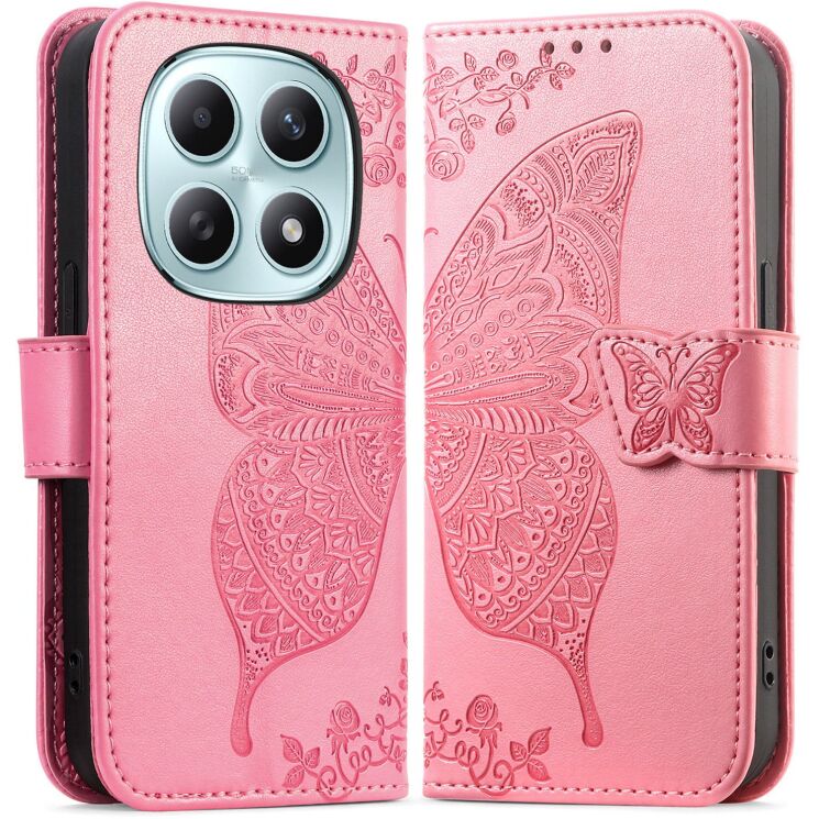 Чехол-книжка с рисунком UniCase Butterfly Pattern для Xiaomi Redmi Note 15 (4G/5G) / Poco M8 5G - Pink: фото 1 из 8