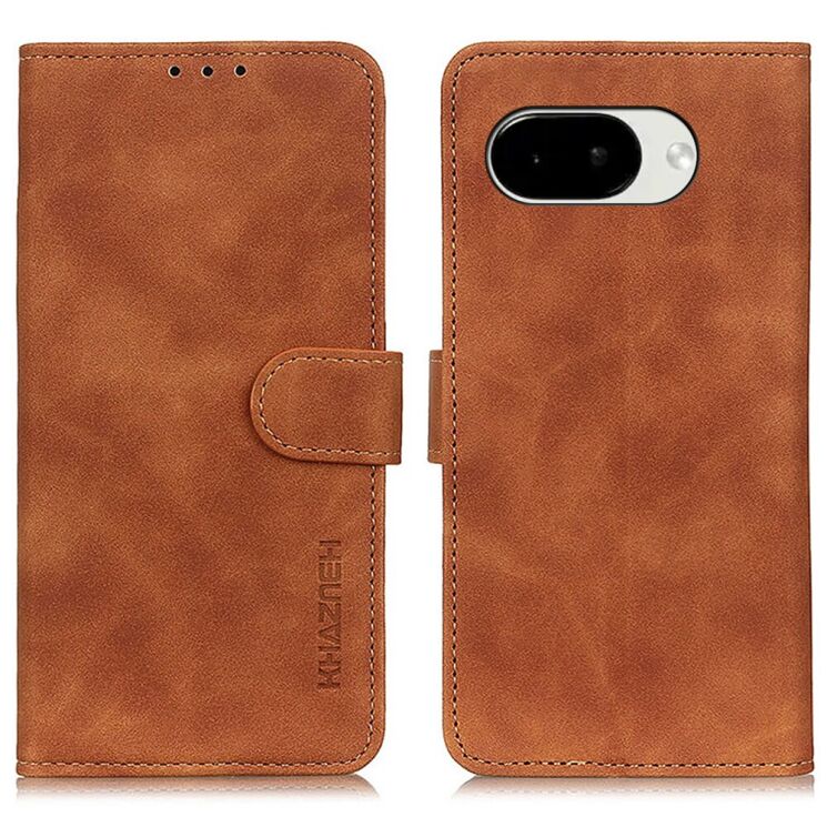 Чехол-книжка с застежкой KHAZNEH Retro Wallet для Google Pixel 10a - Brown: фото 1 из 9