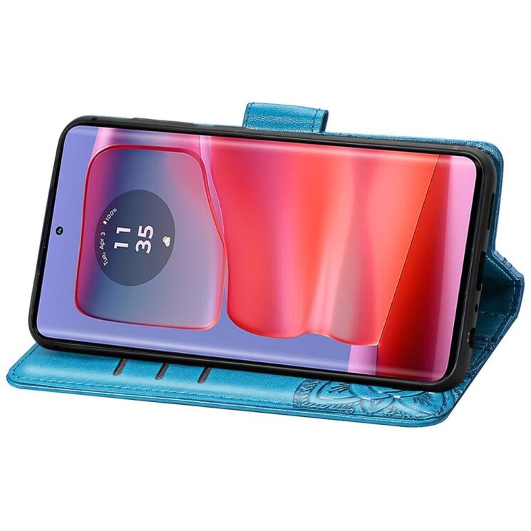 Чехол-книжка UniCase Butterfly Pattern для Motorola Edge 50 Pro - Blue: фото 3 из 8