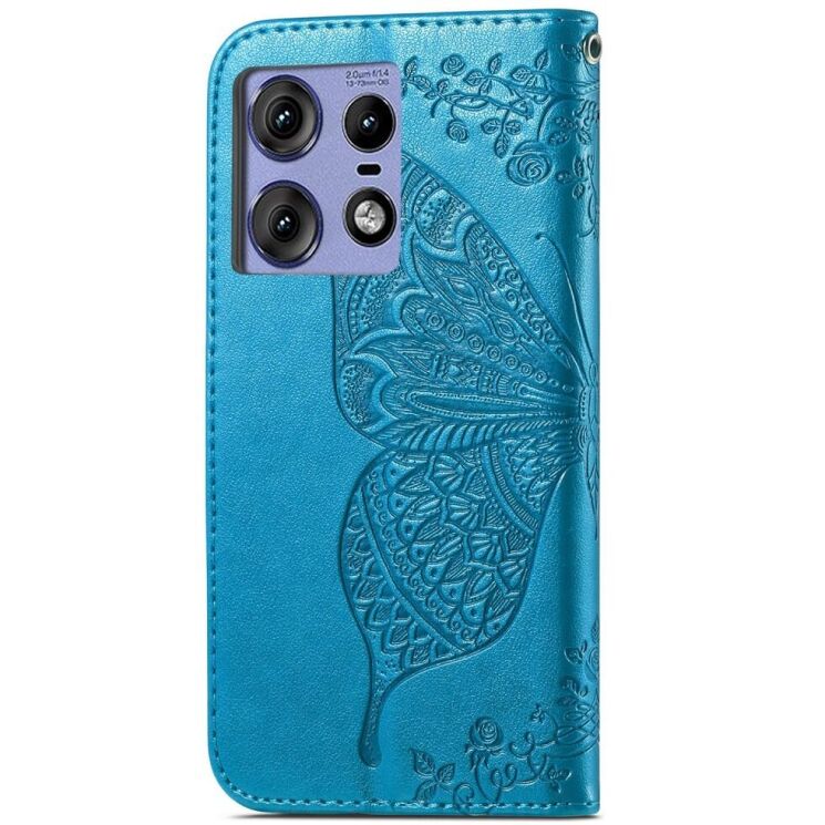Чехол-книжка UniCase Butterfly Pattern для Motorola Edge 50 Pro - Blue: фото 5 из 8