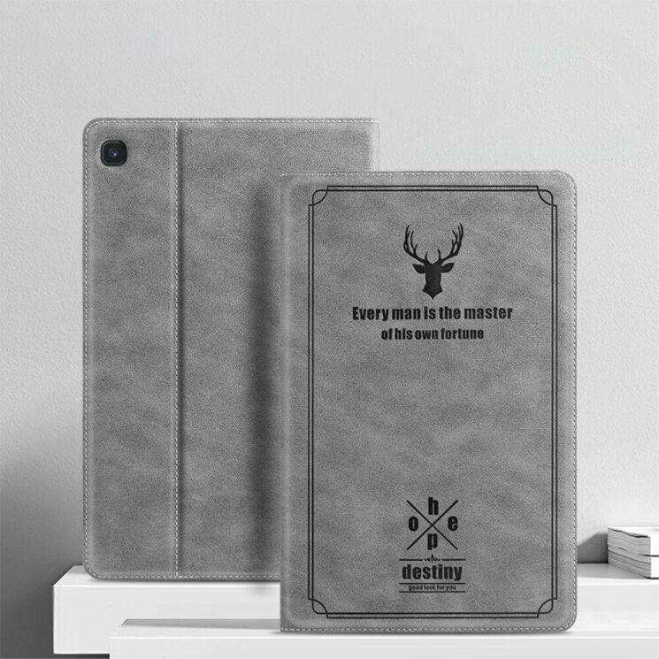 Чехол-книжка UniCase Deer Pattern для Samsung Galaxy Tab S6 lite / S6 Lite (2022/2024) - Grey: фото 1 из 10
