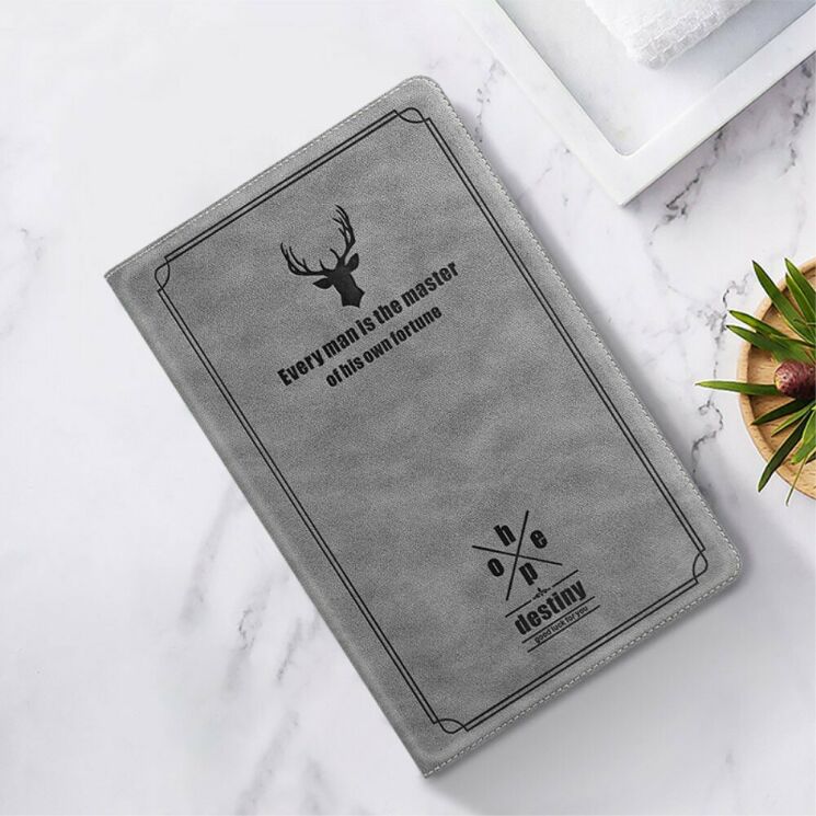 Чехол-книжка UniCase Deer Pattern для Samsung Galaxy Tab S6 lite / S6 Lite (2022/2024) - Grey: фото 3 из 10