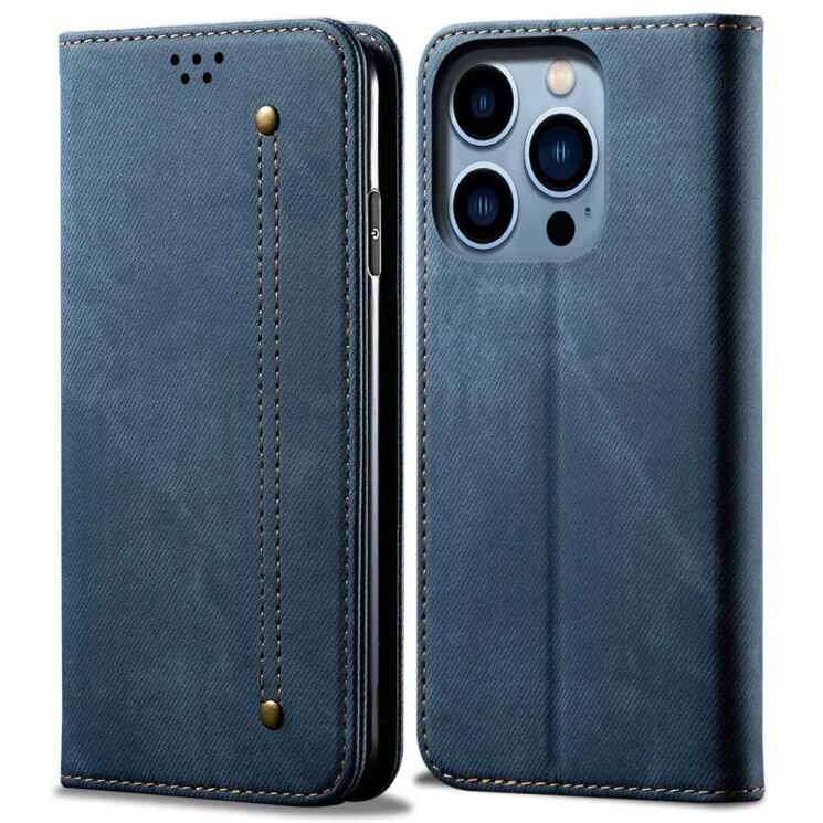 Чехол-книжка UniCase Jeans Wallet для Apple iPhone 14 Pro - Blue: фото 1 из 6