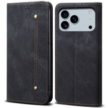 Чохол-книжка UniCase Jeans Wallet для Apple iPhone 17 Pro - Black: фото 1 з 6