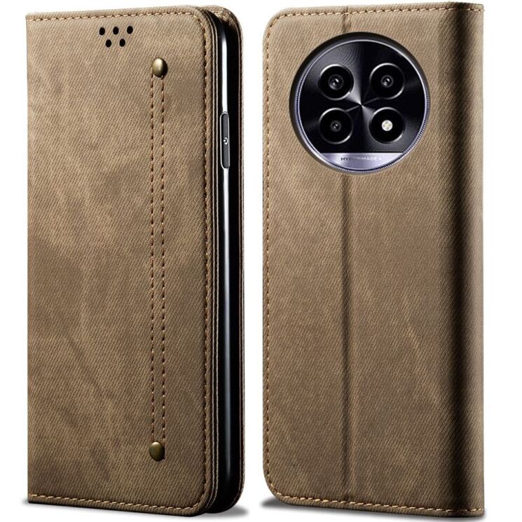 Чехол-книжка UniCase Jeans Wallet для Realme 13 Pro / 13 Pro Plus - Khaki: фото 1 из 6