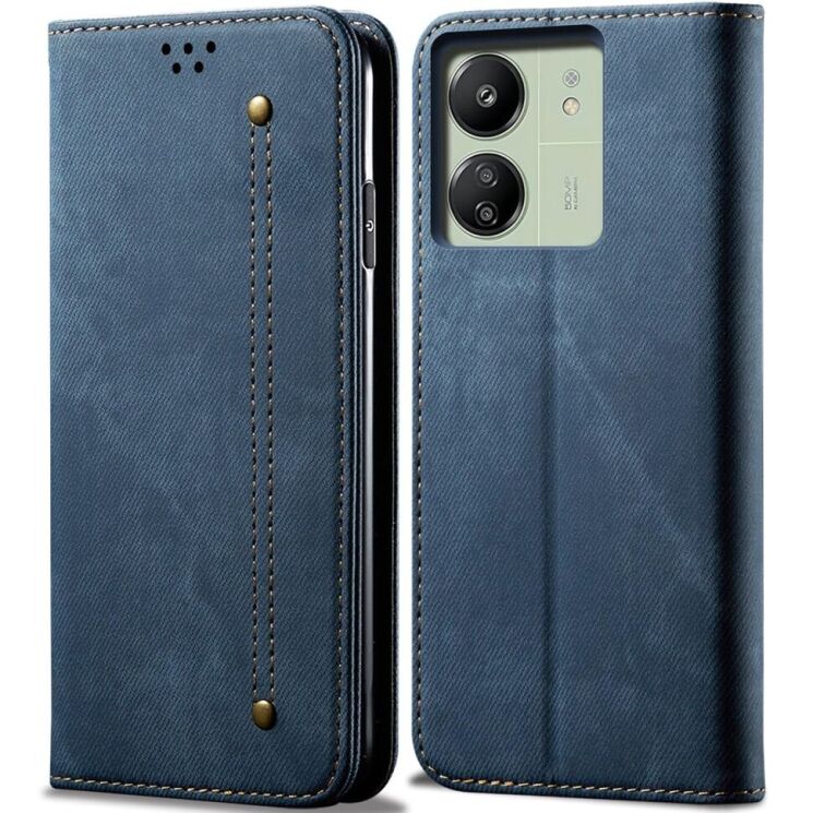 Чехол-книжка UniCase Jeans Wallet для Xiaomi Redmi 13C / Poco C65 - Blue: фото 1 из 6