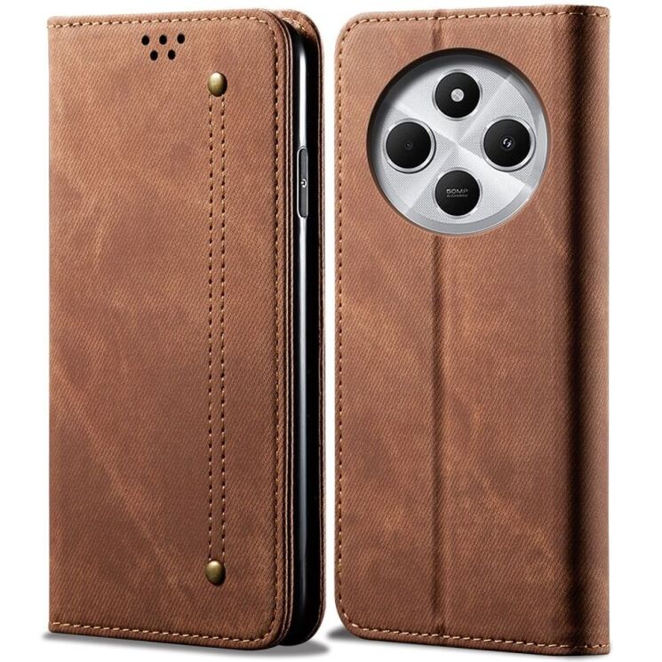 Чехол-книжка UniCase Jeans Wallet для Xiaomi Redmi 14C / Redmi A4 5G / Poco C75 - Coffee: фото 1 из 6