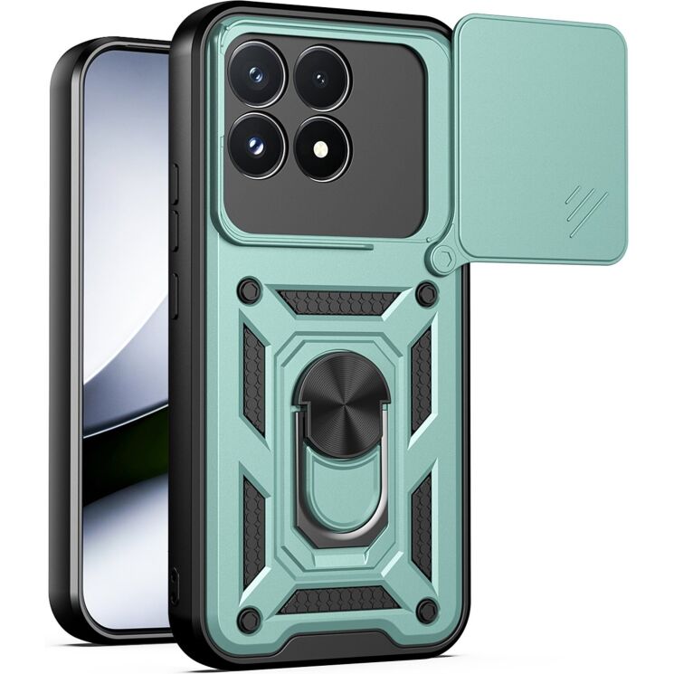 Чехол с защитой камеры Deexe Armor Shield для Xiaomi Poco F9 Pro - Green: фото 1 из 9