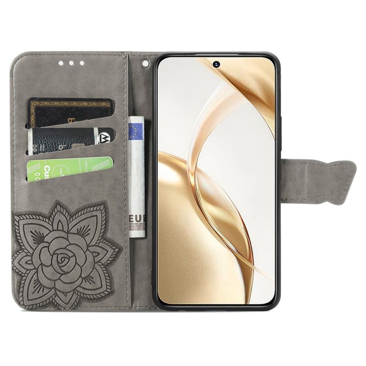 Чохол-книжка з малюнком UniCase Butterfly Pattern для Honor 200 - Grey: фото 2 з 7