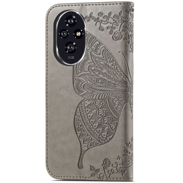 Чохол-книжка з малюнком UniCase Butterfly Pattern для Honor 200 - Grey: фото 5 з 7