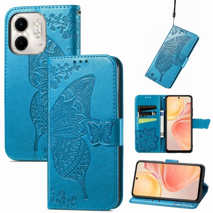 Чохол UniCase Butterfly Pattern для Infinix Smart 9 (X6532) - Blue: фото 4 з 6