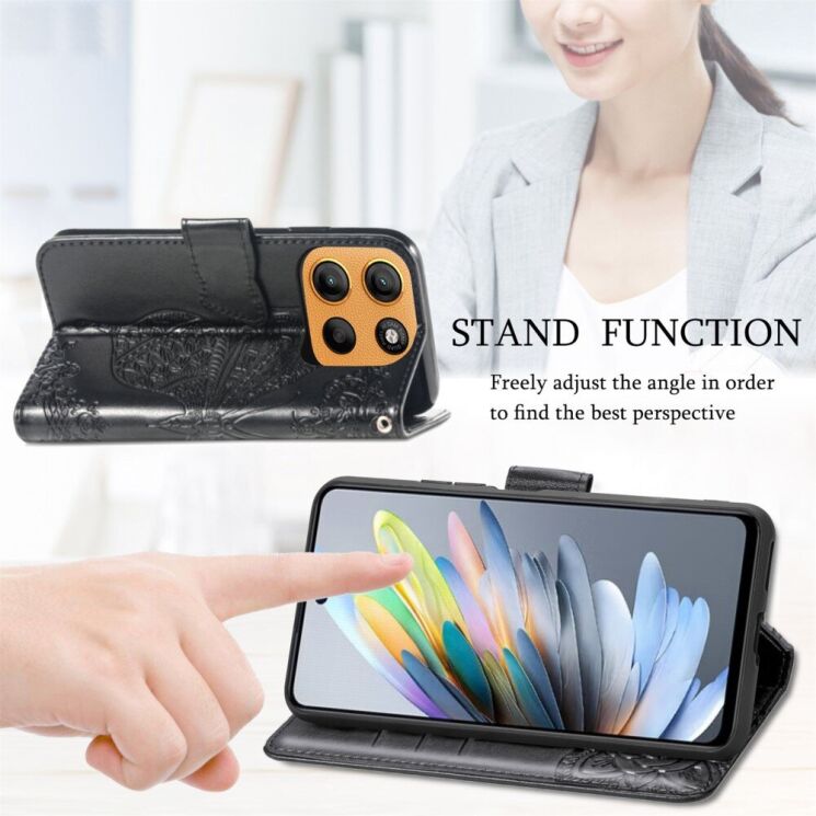 Чехол UniCase Butterfly Pattern для Motorola Moto G15 - Blue: фото 9 из 11