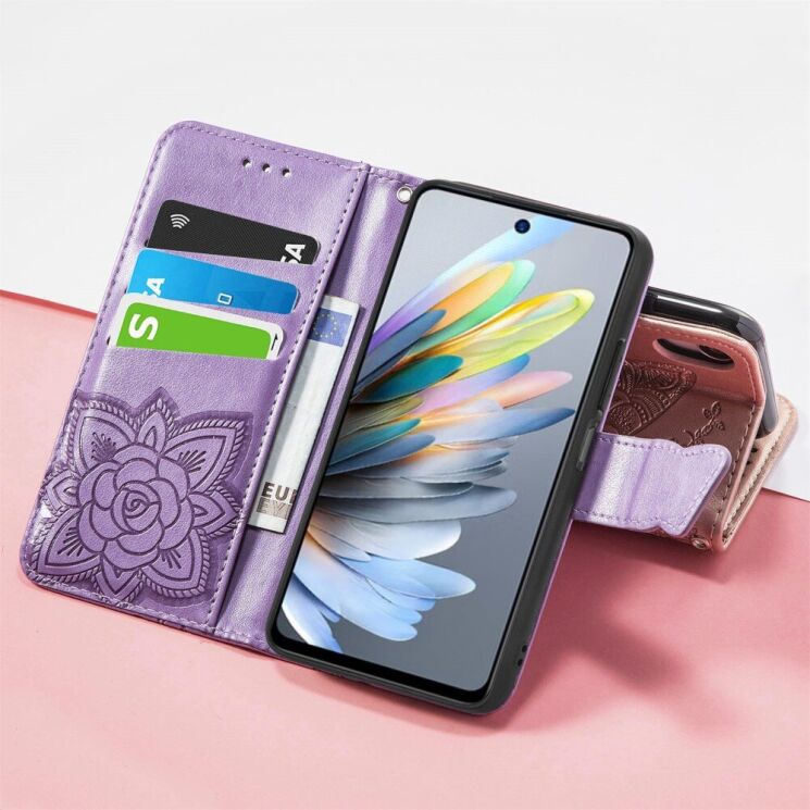Чехол UniCase Butterfly Pattern для Motorola Moto G15 - Light Purple: фото 7 из 12