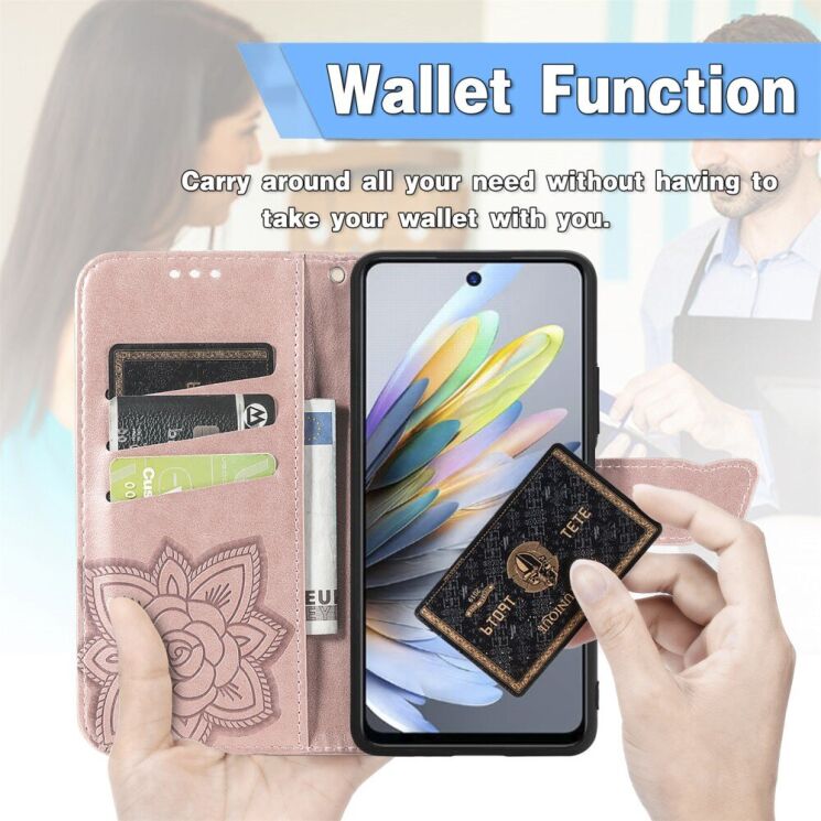 Чехол UniCase Butterfly Pattern для Motorola Moto G15 - Blue: фото 8 из 11