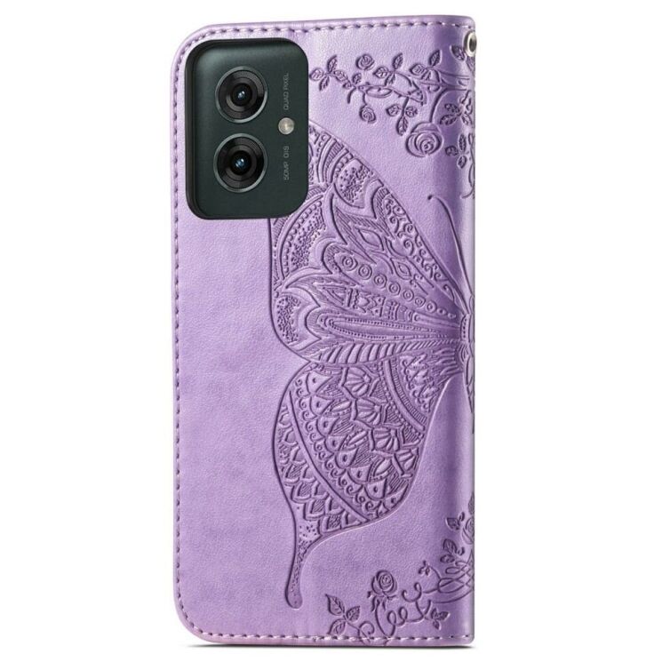 Чехол UniCase Butterfly Pattern для Motorola Moto G55 - Light Purple: фото 6 из 7