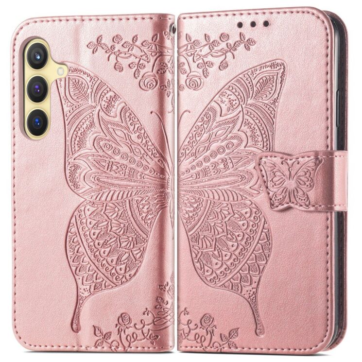 Чехол UniCase Butterfly Pattern для Samsung Galaxy S25 (S931) - Rose Gold: фото 2 из 9