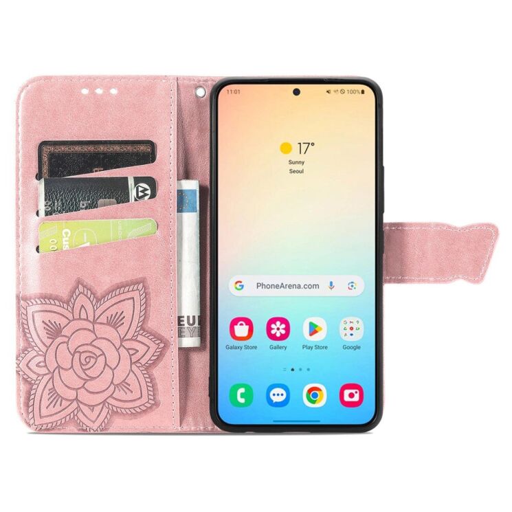 Чехол UniCase Butterfly Pattern для Samsung Galaxy S25 (S931) - Rose Gold: фото 3 из 9