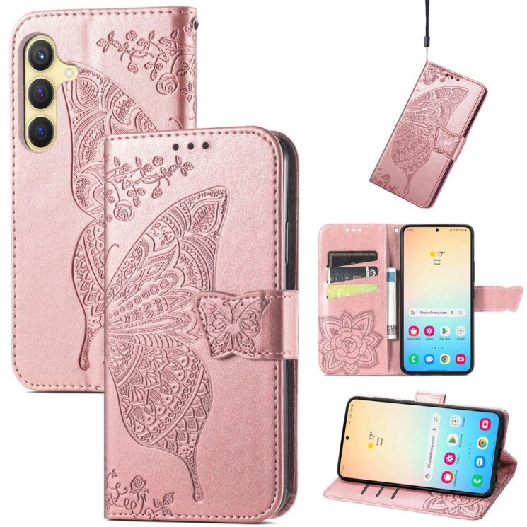Чехол UniCase Butterfly Pattern для Samsung Galaxy S25 (S931) - Rose Gold: фото 1 из 9