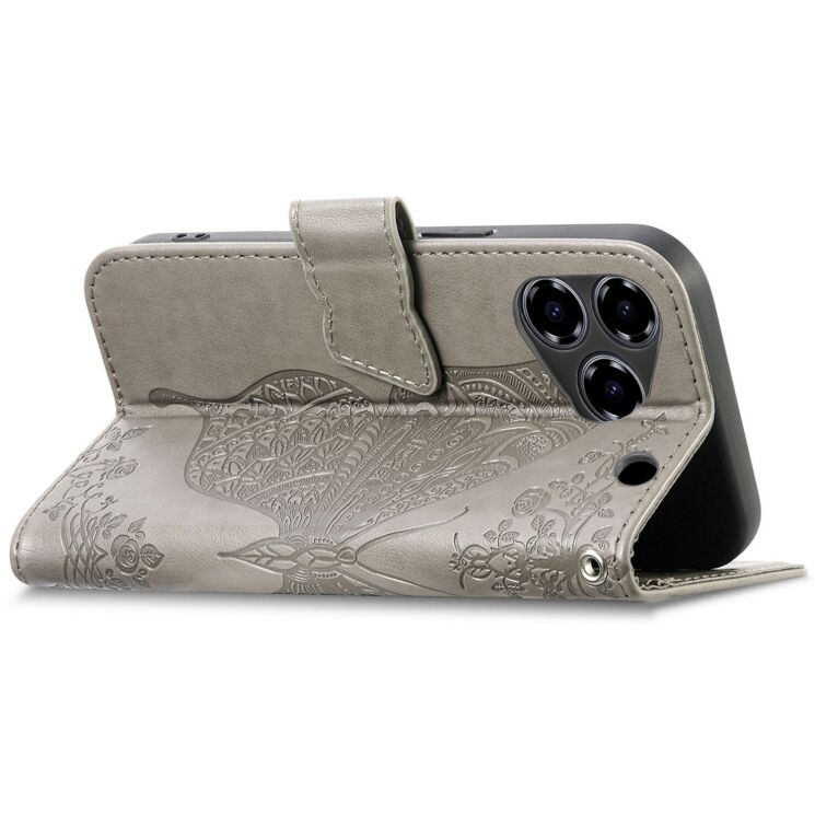 Чохол UniCase Butterfly Pattern для ZTE Blade A76 - Grey: фото 3 з 10