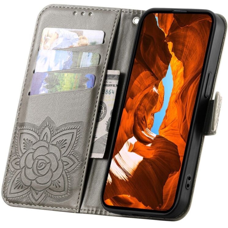 Чохол UniCase Butterfly Pattern для ZTE Blade A76 - Grey: фото 2 з 10