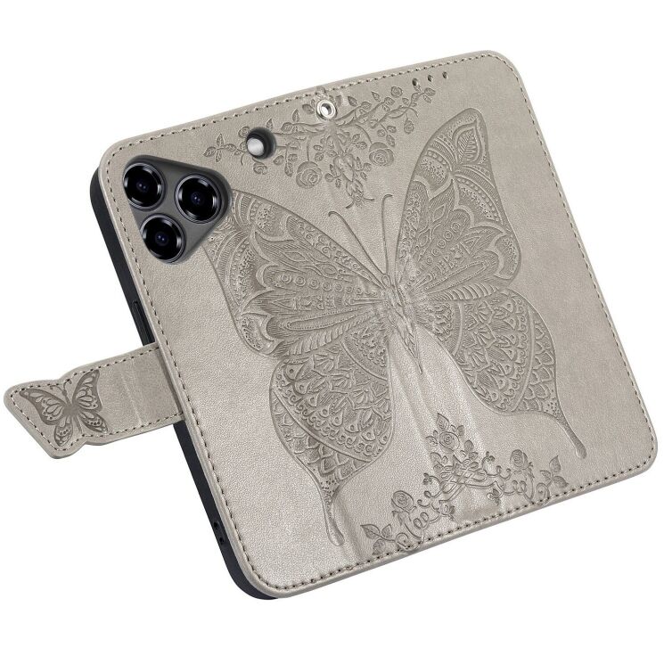 Чохол UniCase Butterfly Pattern для ZTE Blade A76 - Grey: фото 4 з 10