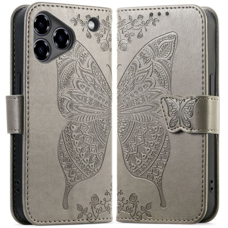 Чохол UniCase Butterfly Pattern для ZTE Blade A76 - Grey: фото 1 з 10