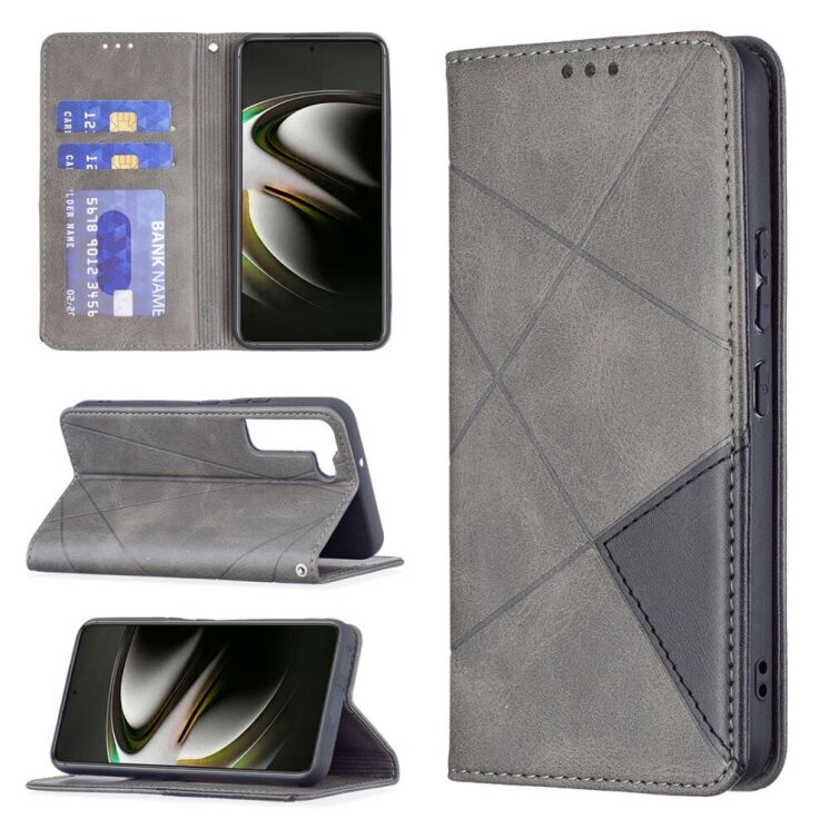 Чехол UniCase Geometric Pattern для Samsung Galaxy S22 (S901) - Grey: фото 6 из 9