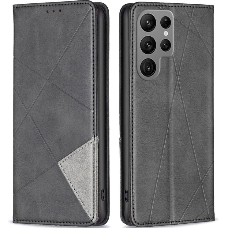 Чехол UniCase Geometric Pattern для Samsung Galaxy S24 Ultra - Black: фото 1 из 8