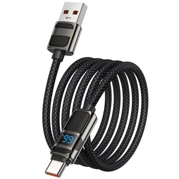Кабель Hoco U137 USB to Type-C (66W, 5A, 1.2m) - Black: фото 4 з 7