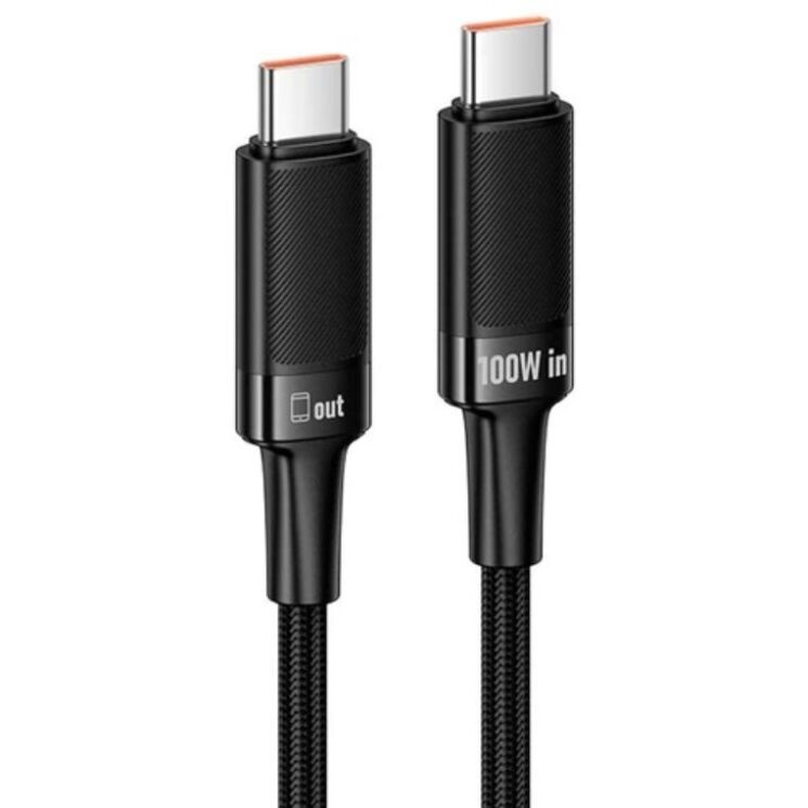 Кабель Hoco U153 Type-C to Type-C (100W, 1.2m) - Black: фото 6 з 9