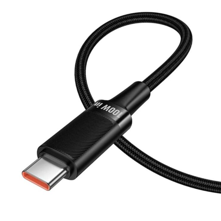 Кабель Hoco U153 Type-C to Type-C (100W, 1.2m) - Black: фото 3 з 9