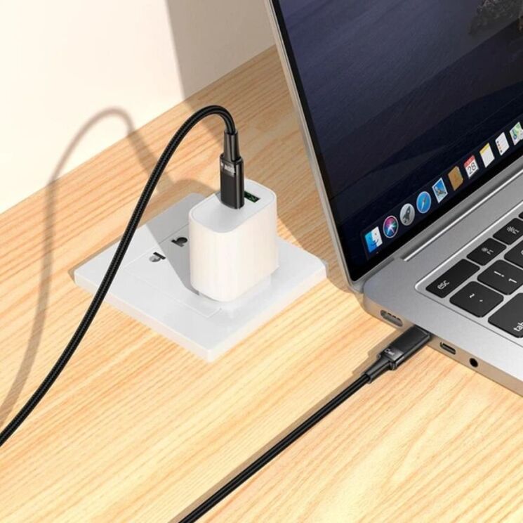 Кабель Hoco U153 Type-C to Type-C (100W, 1.2m) - Black: фото 7 з 9